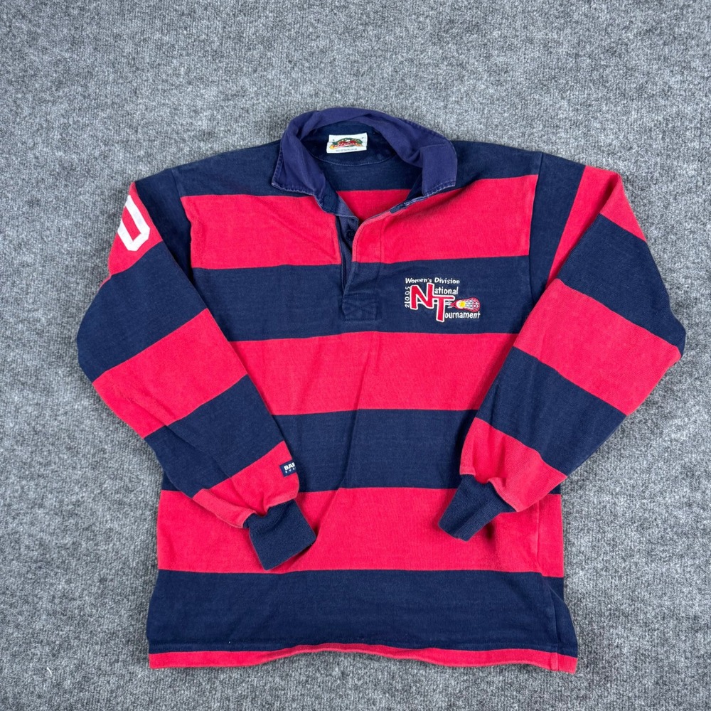 Barbarian Rugby Shirt Womens Size S Navy Red Striped National Tournament Canada